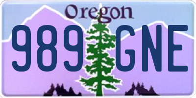 OR license plate 989GNE