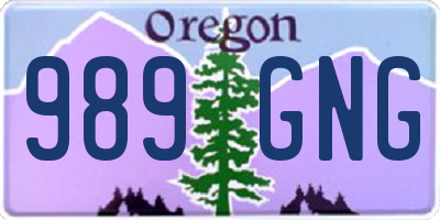OR license plate 989GNG