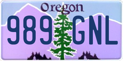 OR license plate 989GNL