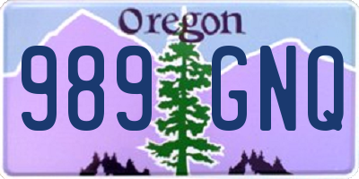 OR license plate 989GNQ