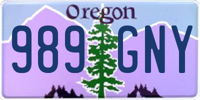 OR license plate 989GNY