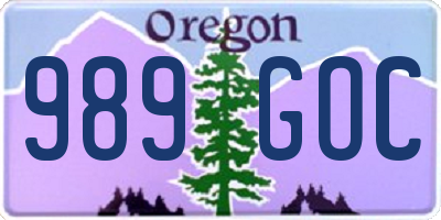 OR license plate 989GOC