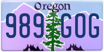 OR license plate 989GOG