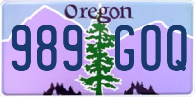 OR license plate 989GOQ
