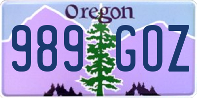 OR license plate 989GOZ
