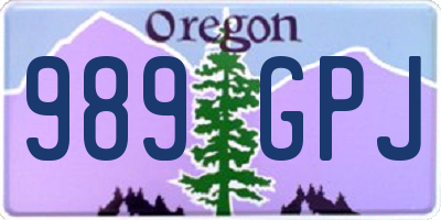 OR license plate 989GPJ