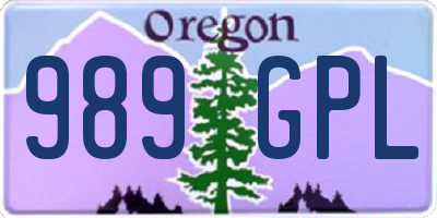 OR license plate 989GPL