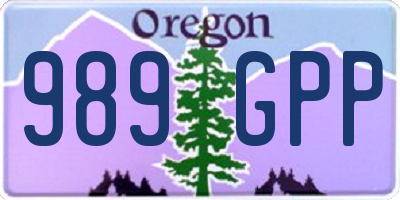 OR license plate 989GPP