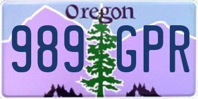 OR license plate 989GPR