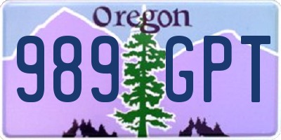 OR license plate 989GPT