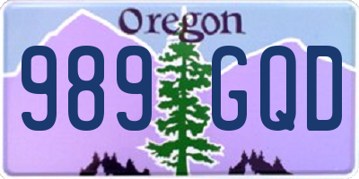 OR license plate 989GQD