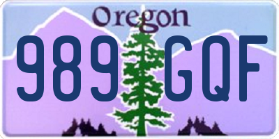 OR license plate 989GQF