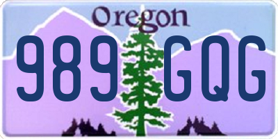 OR license plate 989GQG