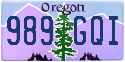 OR license plate 989GQI