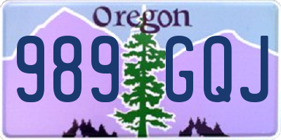 OR license plate 989GQJ