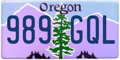 OR license plate 989GQL