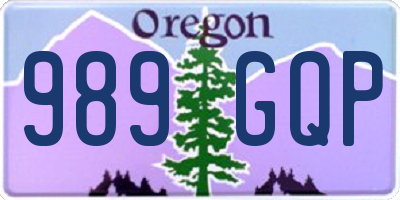 OR license plate 989GQP