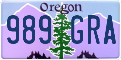 OR license plate 989GRA