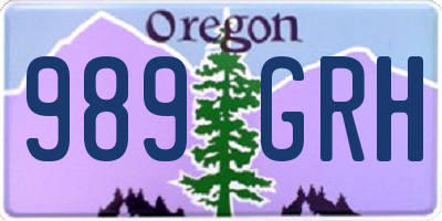 OR license plate 989GRH