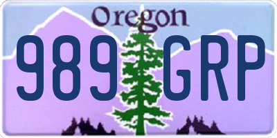 OR license plate 989GRP