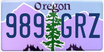 OR license plate 989GRZ