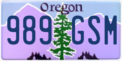 OR license plate 989GSM