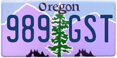 OR license plate 989GST