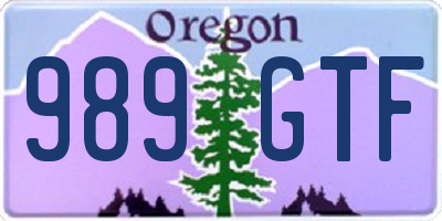 OR license plate 989GTF