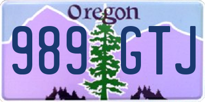 OR license plate 989GTJ