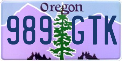 OR license plate 989GTK