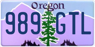 OR license plate 989GTL