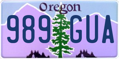 OR license plate 989GUA
