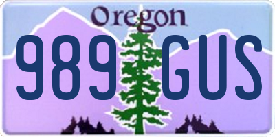 OR license plate 989GUS