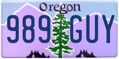 OR license plate 989GUY