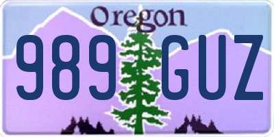 OR license plate 989GUZ