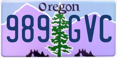 OR license plate 989GVC