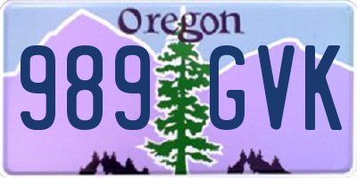 OR license plate 989GVK