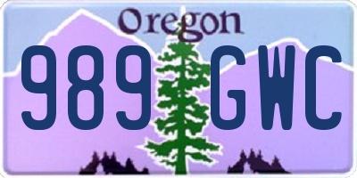 OR license plate 989GWC