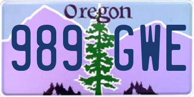 OR license plate 989GWE