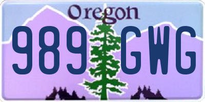 OR license plate 989GWG