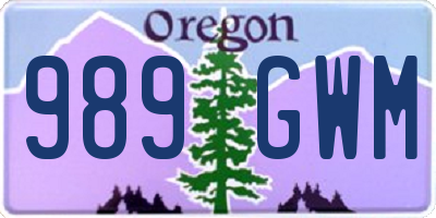 OR license plate 989GWM