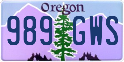 OR license plate 989GWS