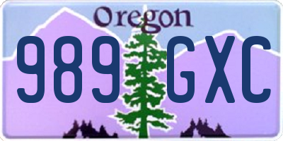 OR license plate 989GXC