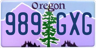 OR license plate 989GXG