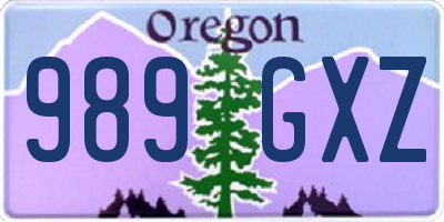 OR license plate 989GXZ