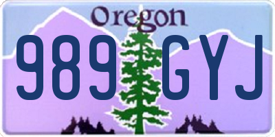 OR license plate 989GYJ