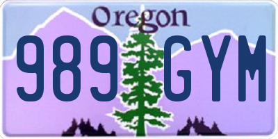 OR license plate 989GYM