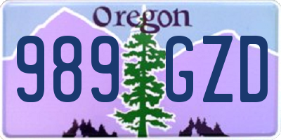 OR license plate 989GZD