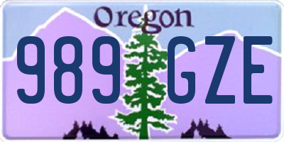 OR license plate 989GZE