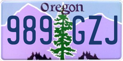 OR license plate 989GZJ